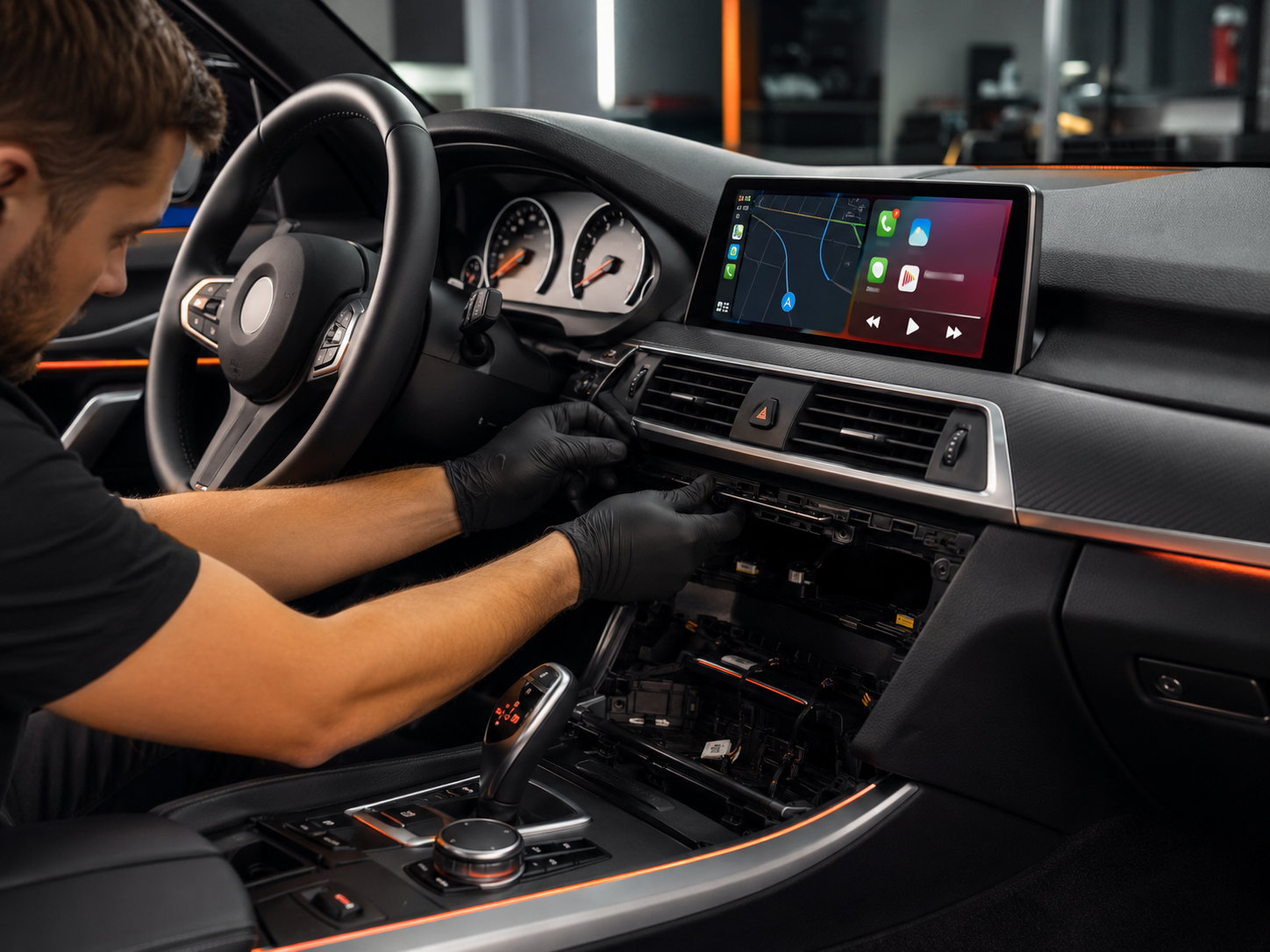 Установка мультимедиа BMW